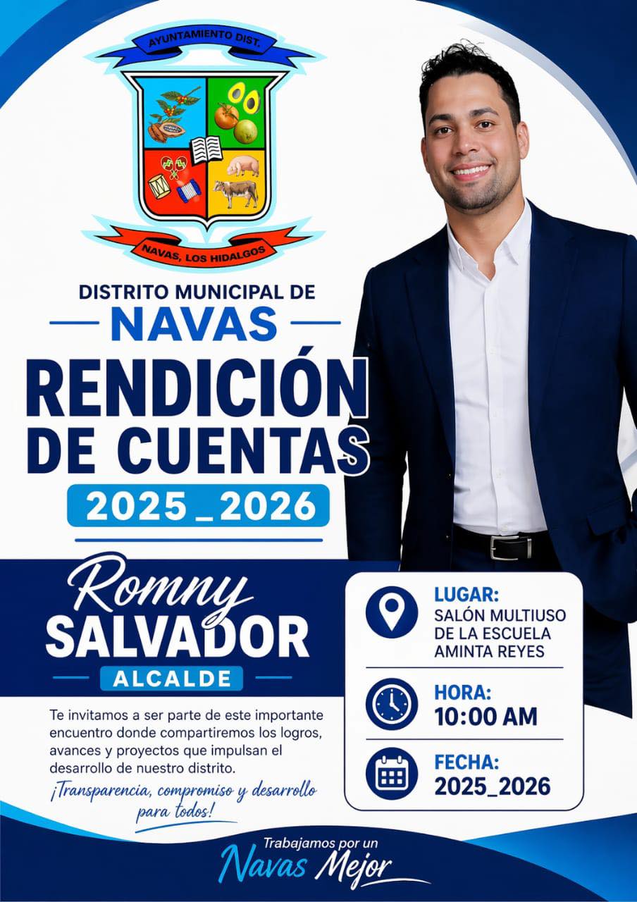 Junta Distrital de Navas invita a su Rendición de Cuentas 2025-2026